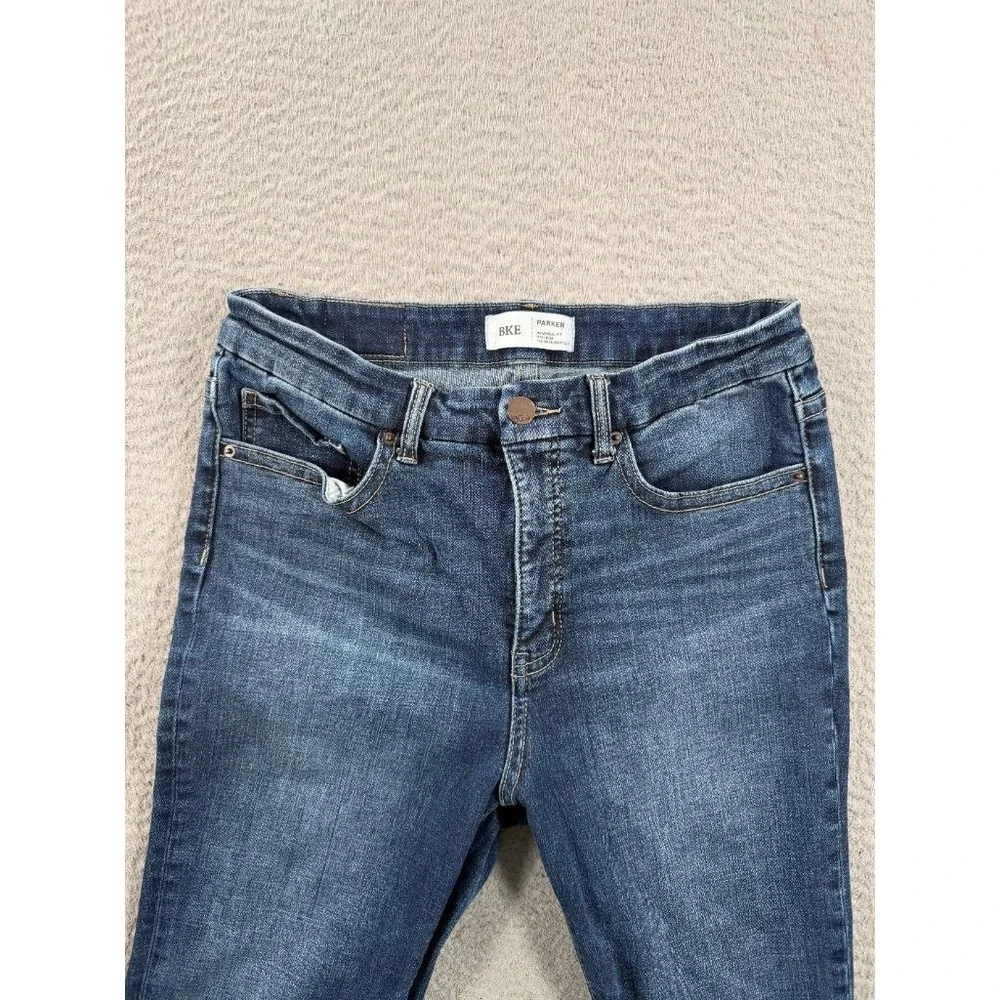 BKE Parker Bootcut Jeans Womens 28x29.5 High Rise Tailored Dark Wash Stretch